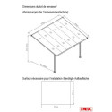 Toit de terrasse ajustable en aluminium laqué blanc 3,75x2,55m X-METAL