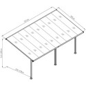 Toit de terrasse ajustable en aluminium laqué blanc 3,05x5,57m X-METAL