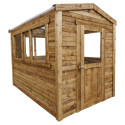 Serre de jardin en bois 6m² madriers 28mm traités marron Gardy Shelter