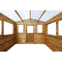Serre de jardin en bois 28mm traité marron 9m² - Gardy Shelter