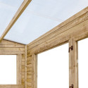 Serre de jardin en bois 28mm traité marron 9m² - Gardy Shelter