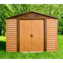 Abri de jardin en métal aspect bois 4,6m² + kit d'ancrage - X-METAL