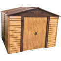 Abri de jardin en métal aspect bois 4,6m² + kit d'ancrage - X-METAL