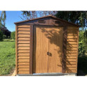 Abri de jardin en métal aspect bois 4,6m² + kit d'ancrage - X-METAL