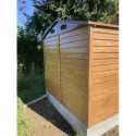 Abri de jardin en métal aspect bois 4,6m² + kit d'ancrage - X-METAL