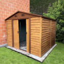 Abri de jardin en métal aspect bois 6,62m² + kit d'ancrage - X-METAL