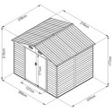 Abri de jardin en métal aspect bois 6,62m² + kit d'ancrage - X-METAL