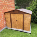 Abri de jardin en métal aspect bois 6,62m² + kit d'ancrage - X-METAL