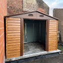 Abri de jardin en métal aspect bois 6,62m² + kit d'ancrage - X-METAL