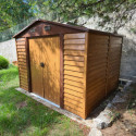 Abri de jardin en métal aspect bois 6,62m² + kit d'ancrage - X-METAL