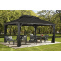 Pergola alu anthracite et acier galvanisé Messina 3,63x4,83m - SOJAG 