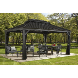 Pergola alu anthracite et acier galvanisé Messina 3,63x4,83m - SOJAG 