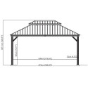 Pergola alu anthracite et acier galvanisé Messina 3,63x4,83m - SOJAG 