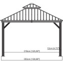 Pergola alu anthracite et acier galvanisé Messina 3,63x4,83m - SOJAG 