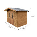 Abri Therma 7,42m² en bois thermo traité et toiture en acier HABRITA