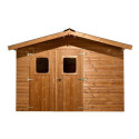 Abri Therma 10,60m² en bois thermo traité et toit en acier HABRITA
