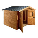 Abri Therma 10,60m² en bois thermo traité et toit en acier HABRITA