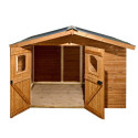Abri Therma 10,60m² en bois thermo traité et toit en acier HABRITA