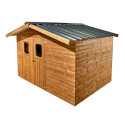 Abri Therma 10,60m² en bois thermo traité et toit en acier HABRITA