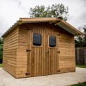 Abri Therma 10,60m² en bois thermo traité et toit en acier HABRITA