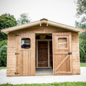 Abri Therma 10,60m² en bois thermo traité et toit en acier HABRITA