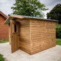 Abri Therma 10,60m² en bois thermo traité et toit en acier HABRITA