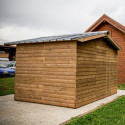 Abri Therma 10,60m² en bois thermo traité et toit en acier HABRITA