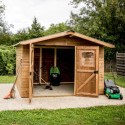 Abri Therma 10,60m² en bois thermo traité et toit en acier HABRITA