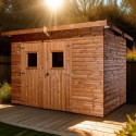Abri Theora 6,45m² en bois thermo traité et toiture Onduline HABRITA