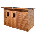 Abri Theora 6,45m² en bois thermo traité et toiture Onduline HABRITA