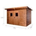 Abri Theora 6,45m² en bois thermo traité et toiture Onduline HABRITA