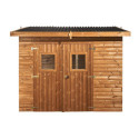 Abri Theora 7,33m² en bois thermo traité et toiture Onduline HABRITA	