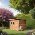 Abri Theora 7,33m² en bois thermo traité et toiture Onduline HABRITA	