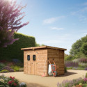 Abri Theora 7,33m² en bois thermo traité et toiture Onduline HABRITA	