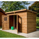 Abri Theora 7,33m² en bois thermo traité et toiture Onduline HABRITA	