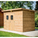 Abri Theora 7,33m² en bois thermo traité et toiture Onduline HABRITA	