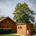 Abri Theora 7,33m² en bois thermo traité et toiture Onduline HABRITA	