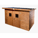 Abri Theora 6,78m² en bois thermo traité et toiture en acier HABRITA