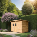 Abri Theora 6,78m² en bois thermo traité et toiture en acier HABRITA