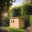 Abri Theora 6,78m² en bois thermo traité et toiture en acier HABRITA