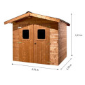 Abri Thermabri 7,81m² en bois thermo traité toiture en acier HABRITA