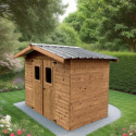 Abri Thermabri 7,81m² en bois thermo traité toiture en acier HABRITA