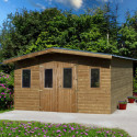 Abri Thermabri 19,69m² en bois thermo traité toiture en acier HABRITA