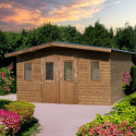 Abri Thermabri 19,69m² en bois thermo traité toiture en acier HABRITA