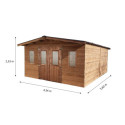 Abri Thermabri 24,30m² en bois thermo traité toiture en acier HABRITA