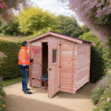 Abri DUBLIN 4,28m² en madriers Douglas 28mm sans plancher - HABRITA
