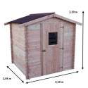 Abri DUBLIN 4,28m² en madriers Douglas 28mm sans plancher - HABRITA