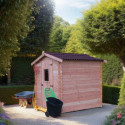 Abri DUBLIN 4,28m² en madriers Douglas 28mm sans plancher - HABRITA