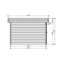 Abri de jardin Odense 9,19m² en bois massif 28mm à toit plat - SOLID