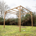 Pergola THONON 8,88m² en bois thermo chauffé sans couverture - HABRITA